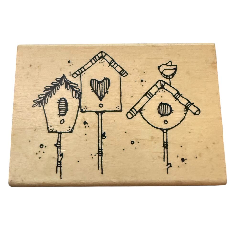 Hook's Lines & Inkers Bird Houses Card Making Dianne J Hooks Rubber Stamp